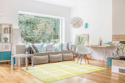 49422967 - cozy bright living room and big window